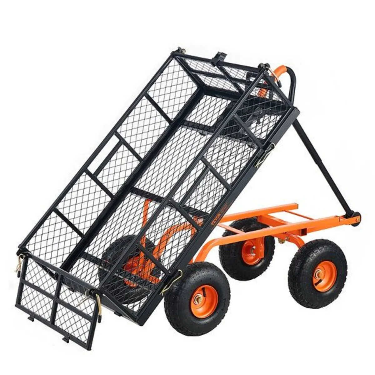 Garden Dump Cart Heavy-duty Metal Yard Carts and W - Image 4