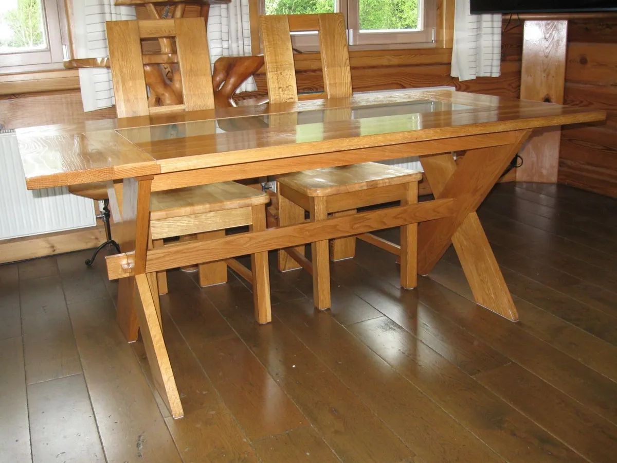 oak table and chairs - Image 3