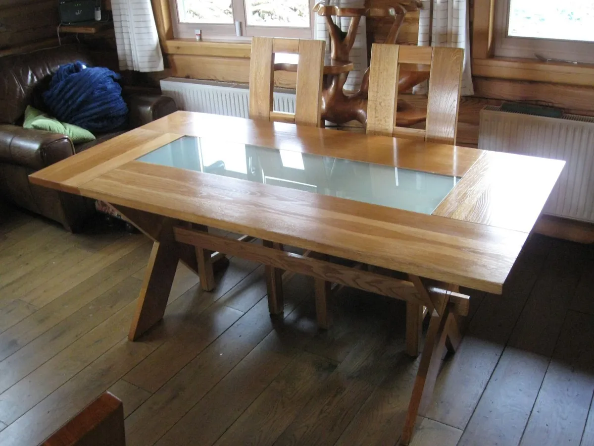 oak table and chairs - Image 2