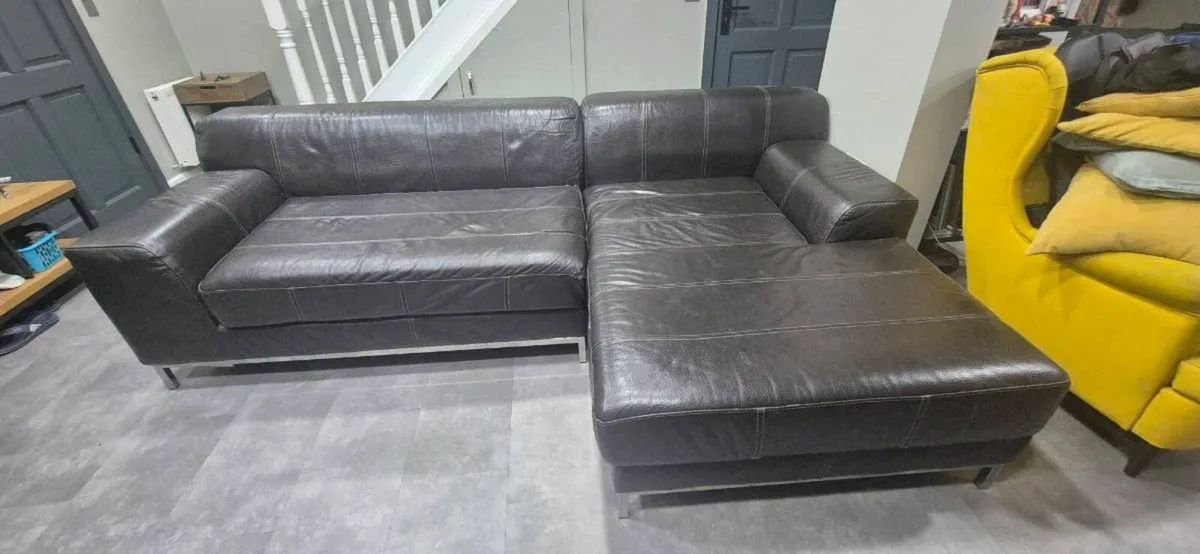 Leather Corner Sofa / Chaise – Good Condition - Image 1