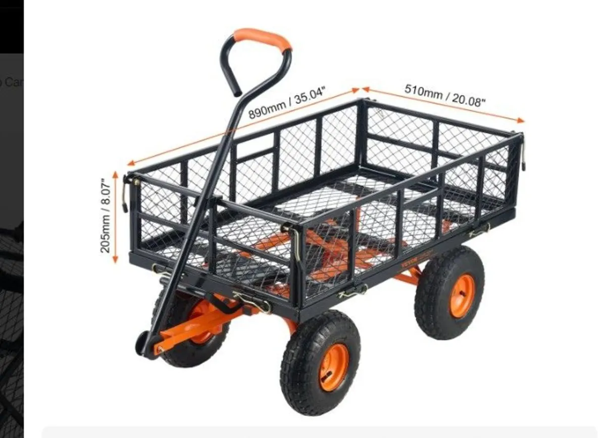 Heavy Duty Garden Dump Cart 880 lb Capacity Yard W - Image 2