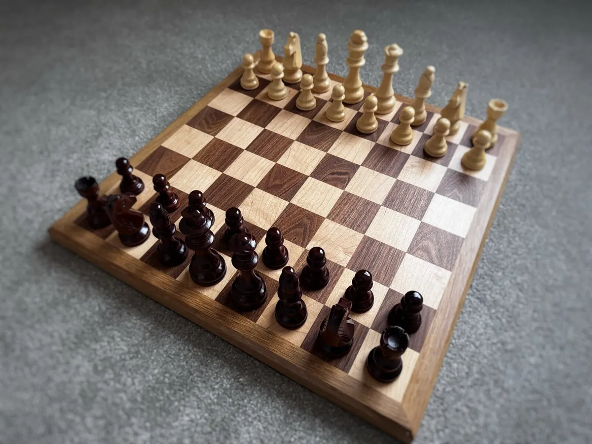 Chessboard - Walnut | Maple | Oak with Pieces - Image 1
