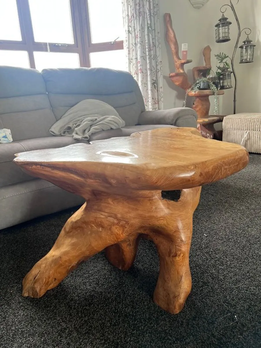 Solid wood coffee root table - Image 1