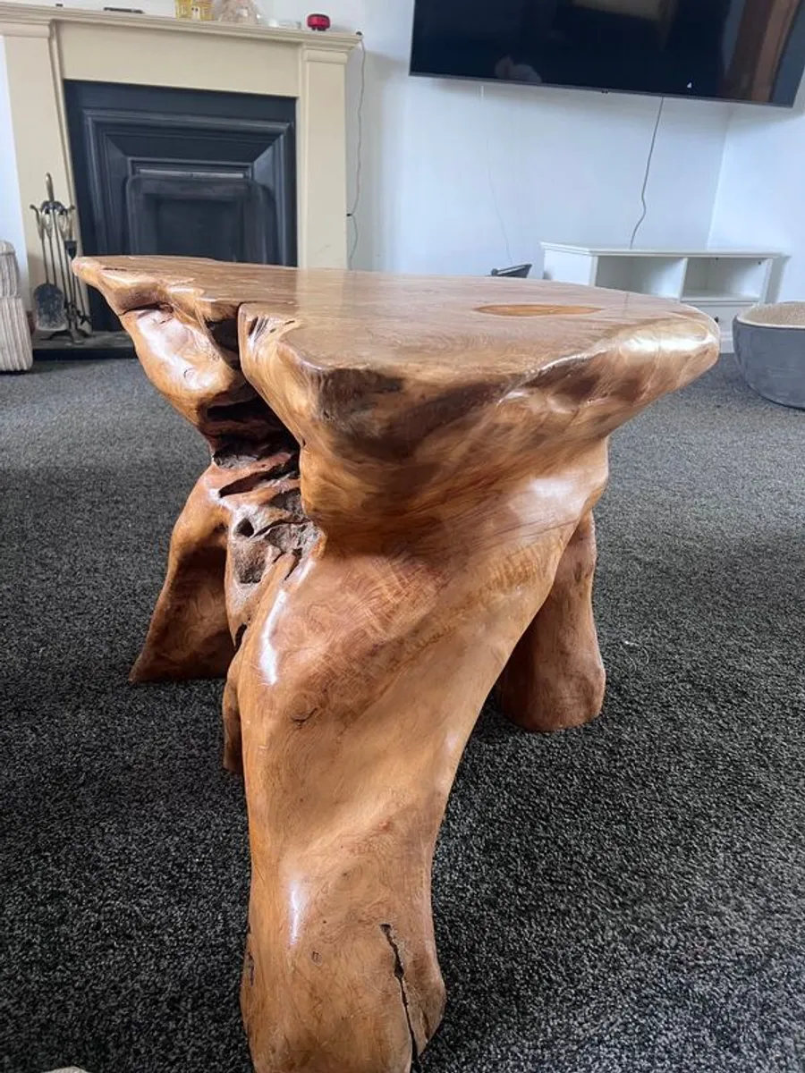 Solid wood coffee root table - Image 2
