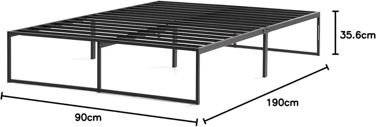 Contemporary Bed Frame Single – Metal with Steel - Image 2