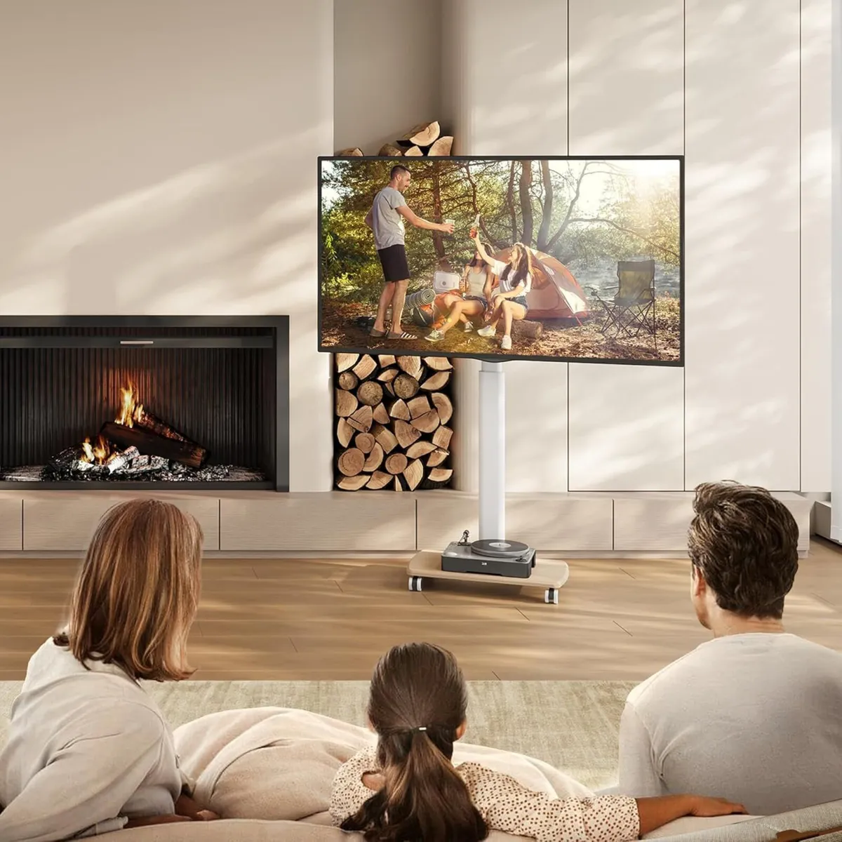 Mobile TV Stand on Wheels Floor for 32–70 Inch - Image 2