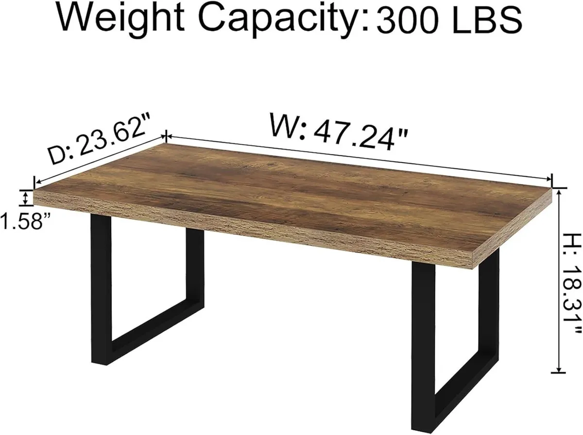 Farmhouse Coffee Table Modern Minimalist Wood for - Image 2