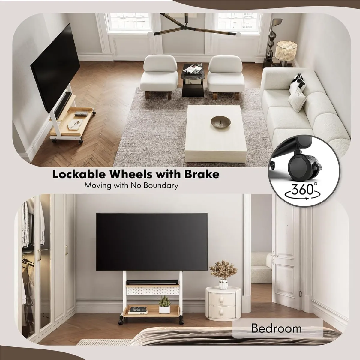 TV Floor Stand on Wheels for 40-85 Screens - Image 3