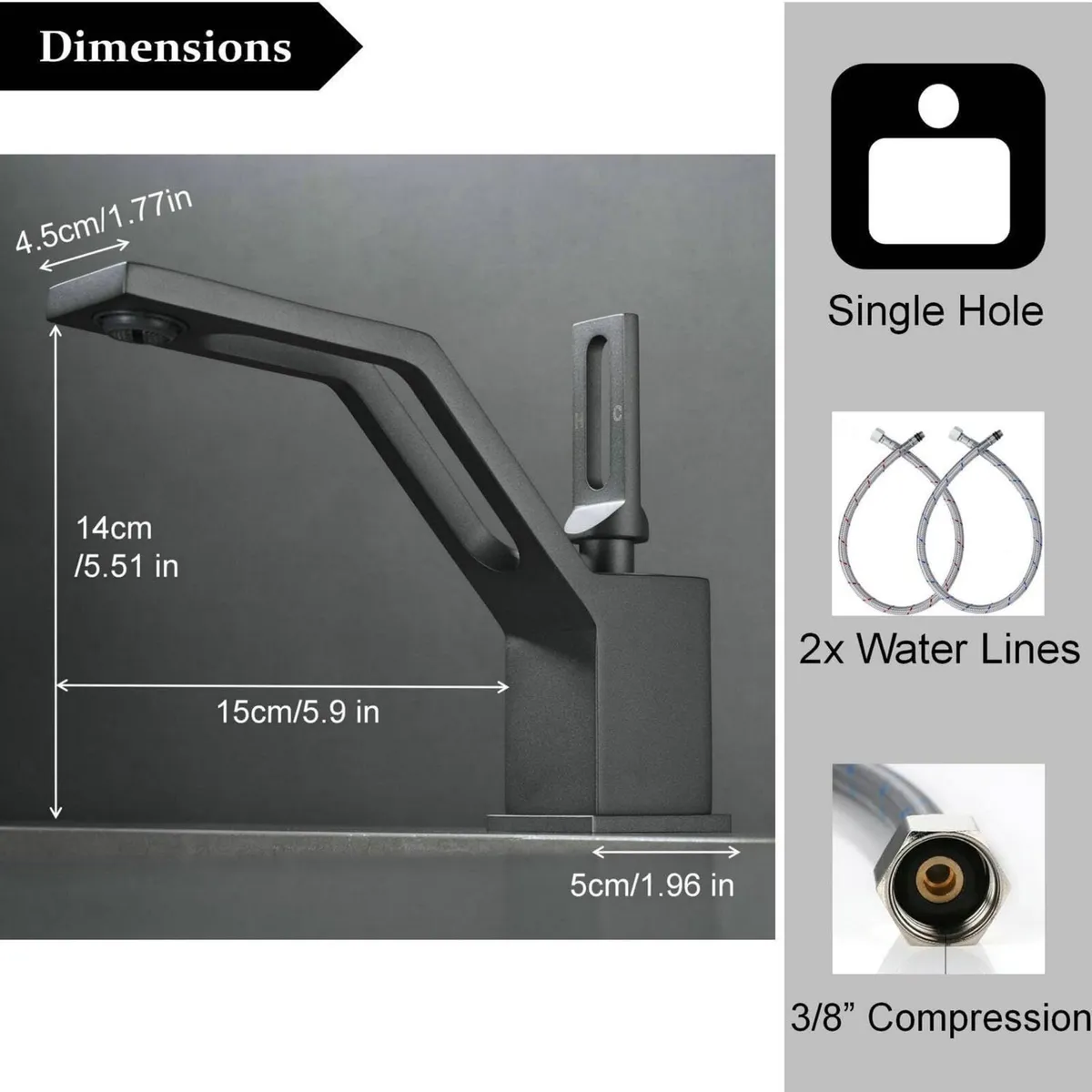 Chrome Bathroom Sink Taps - Modern Basin Mixer - Image 3