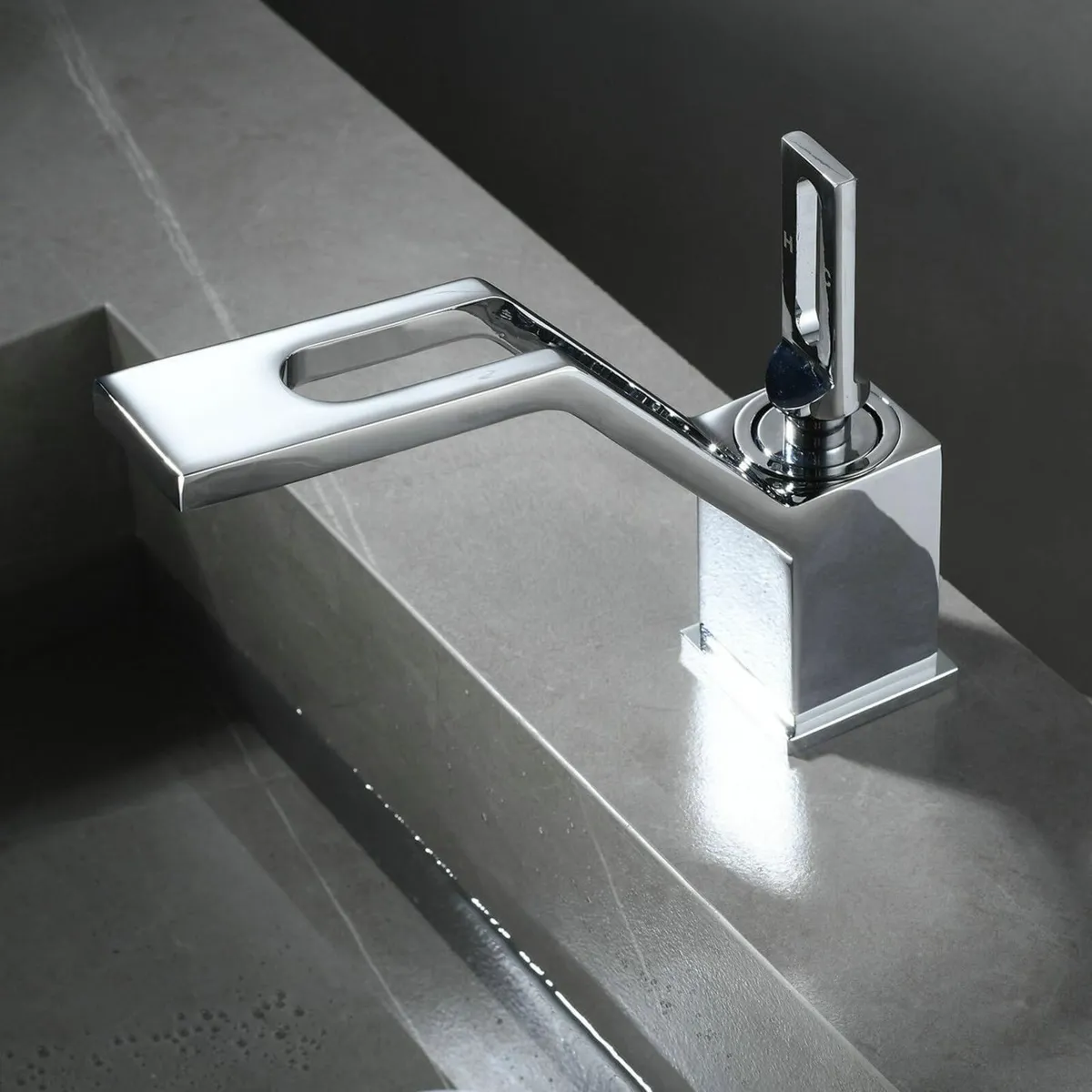 Chrome Bathroom Sink Taps - Modern Basin Mixer - Image 2