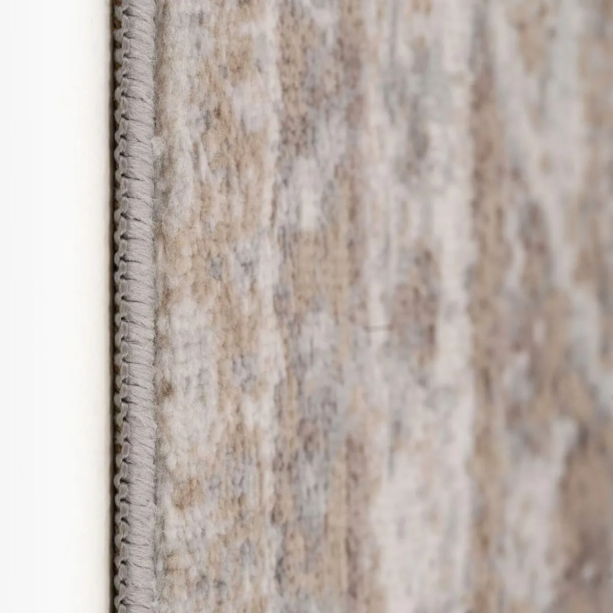 Grey Beige Medallion Modern Dining Room Area Rug - Image 2