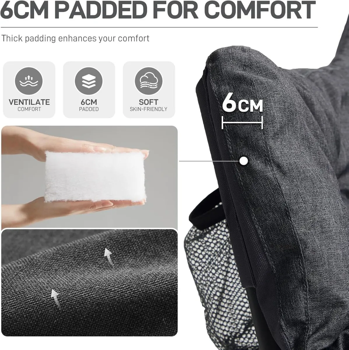 Camping Chair Double for Adults 6cm Padded 320kg - Image 4