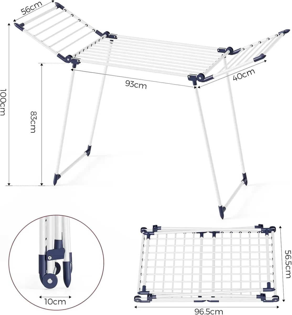 Clothes Airer Winged Drying Rack Foldable Laundry - Image 2