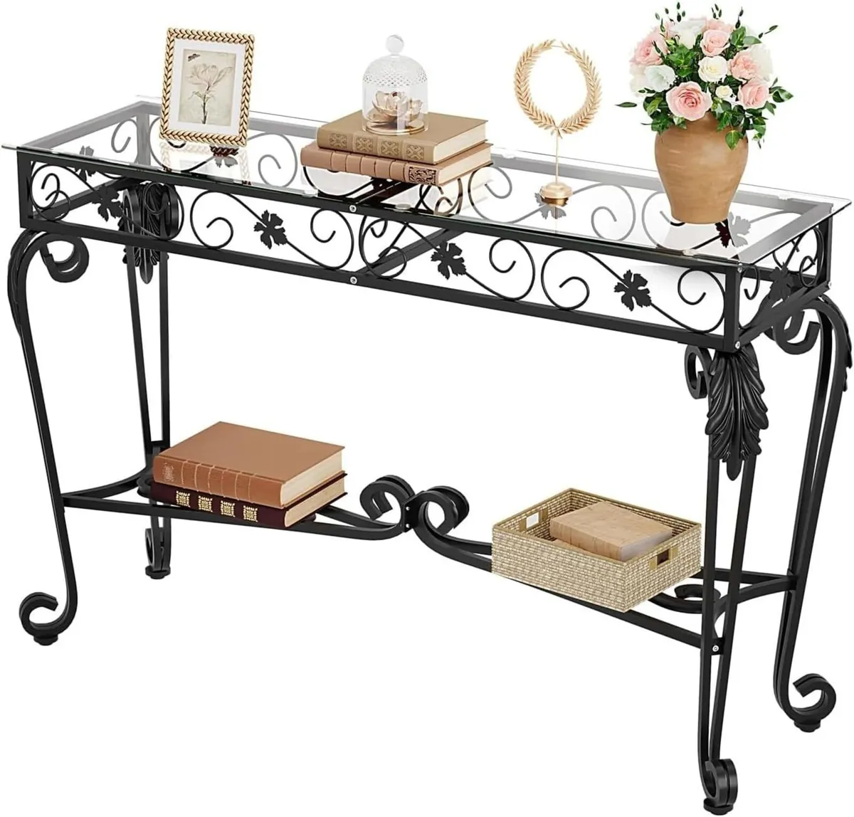 Console Table 47.2 Tempered Glass Sofa Tables - Image 1