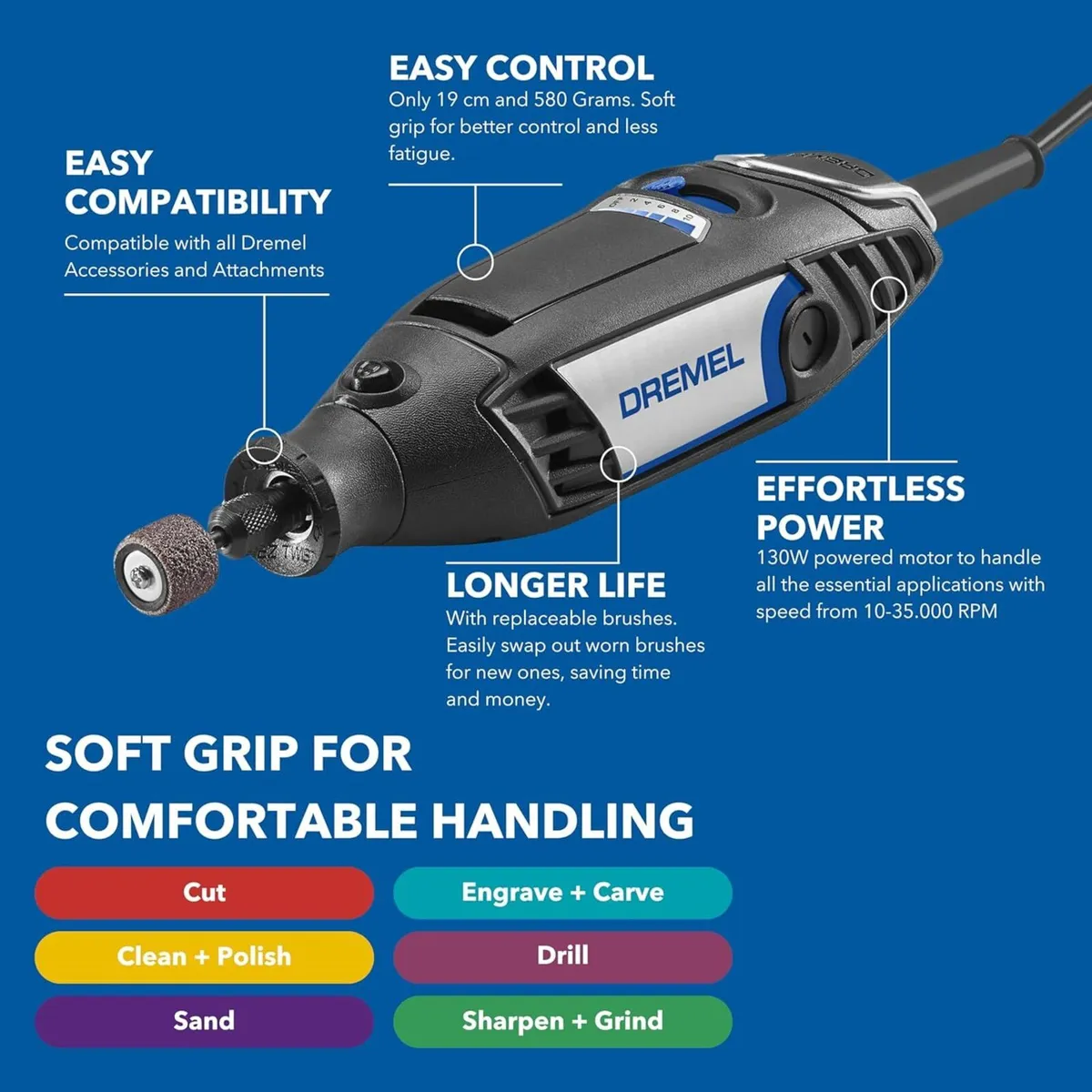 Rotary Tool 130W Multitool Kit with 1 Flexible - Image 3