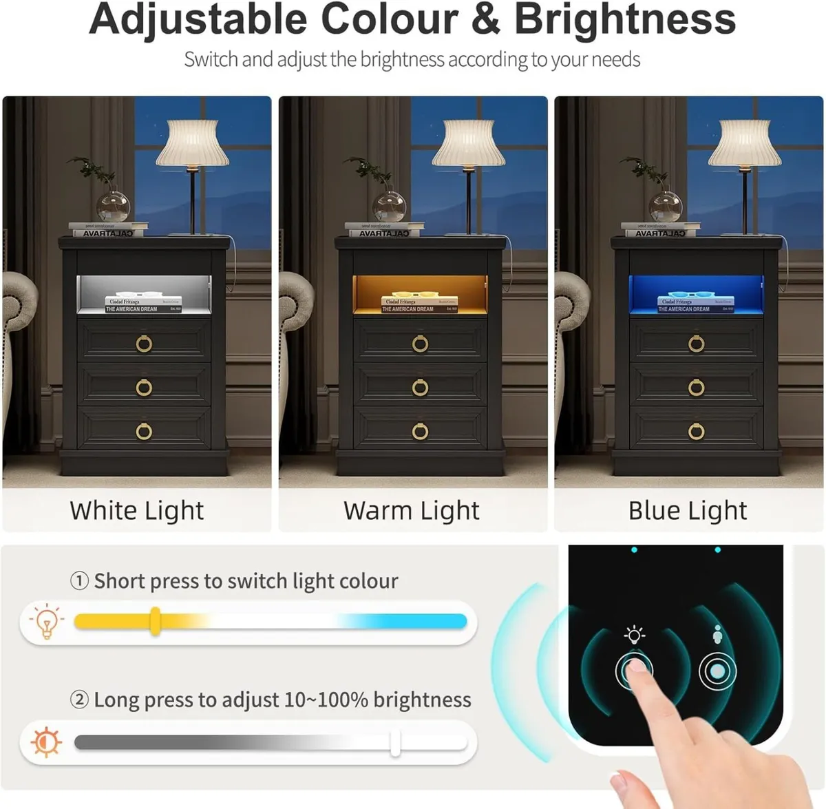 Smart Bedside Table with Hidden Drawer and - Image 4