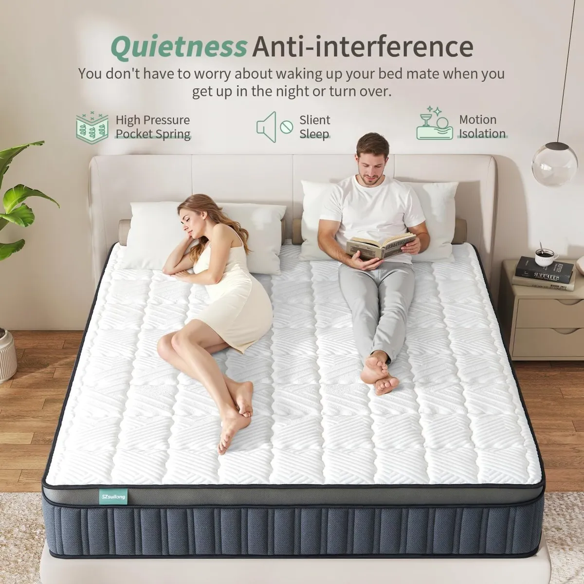 6ft Super King Mattress Memory Foam Pocket Sprung - Image 4