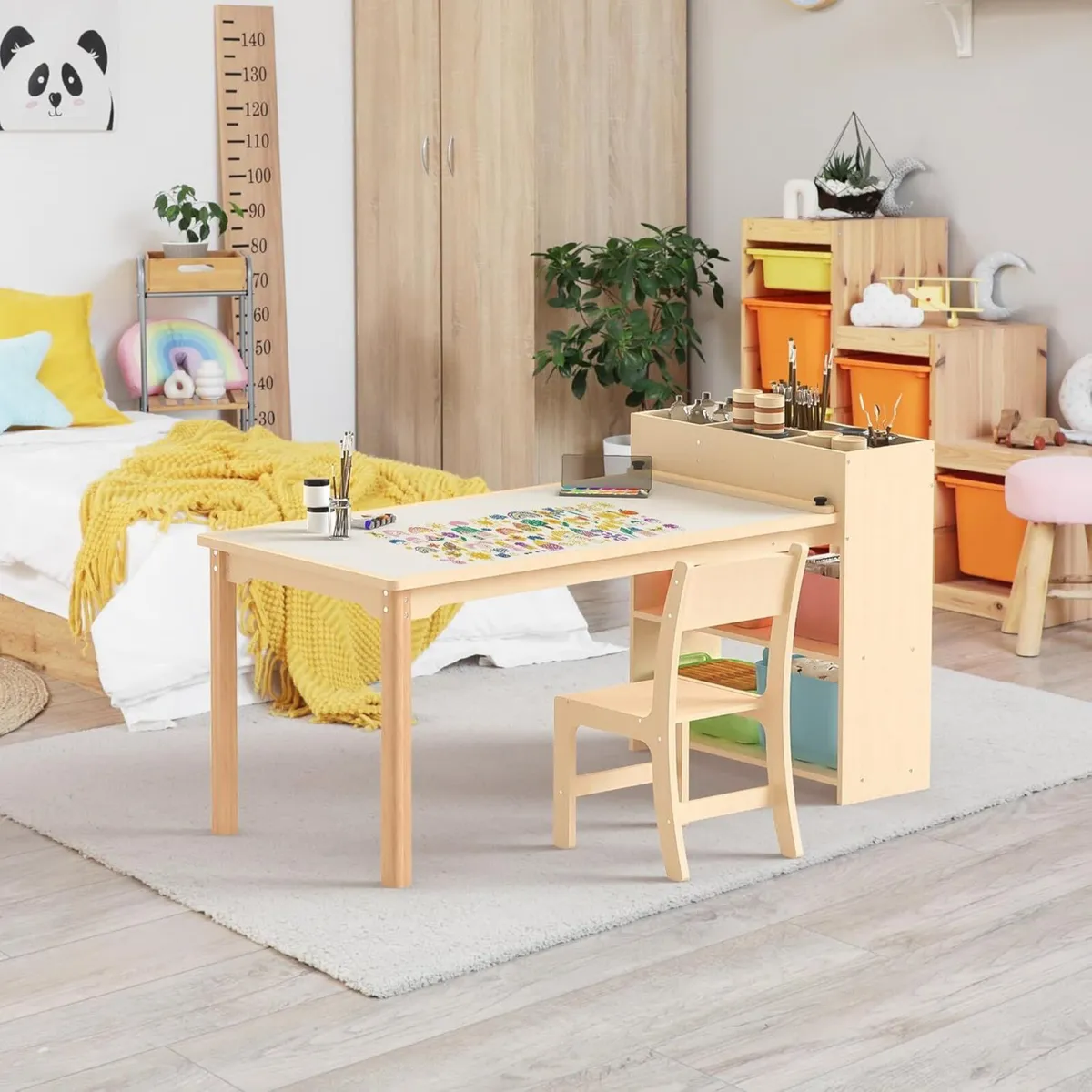 Children’s Wooden Desk and Chair Set – Birch - Image 2