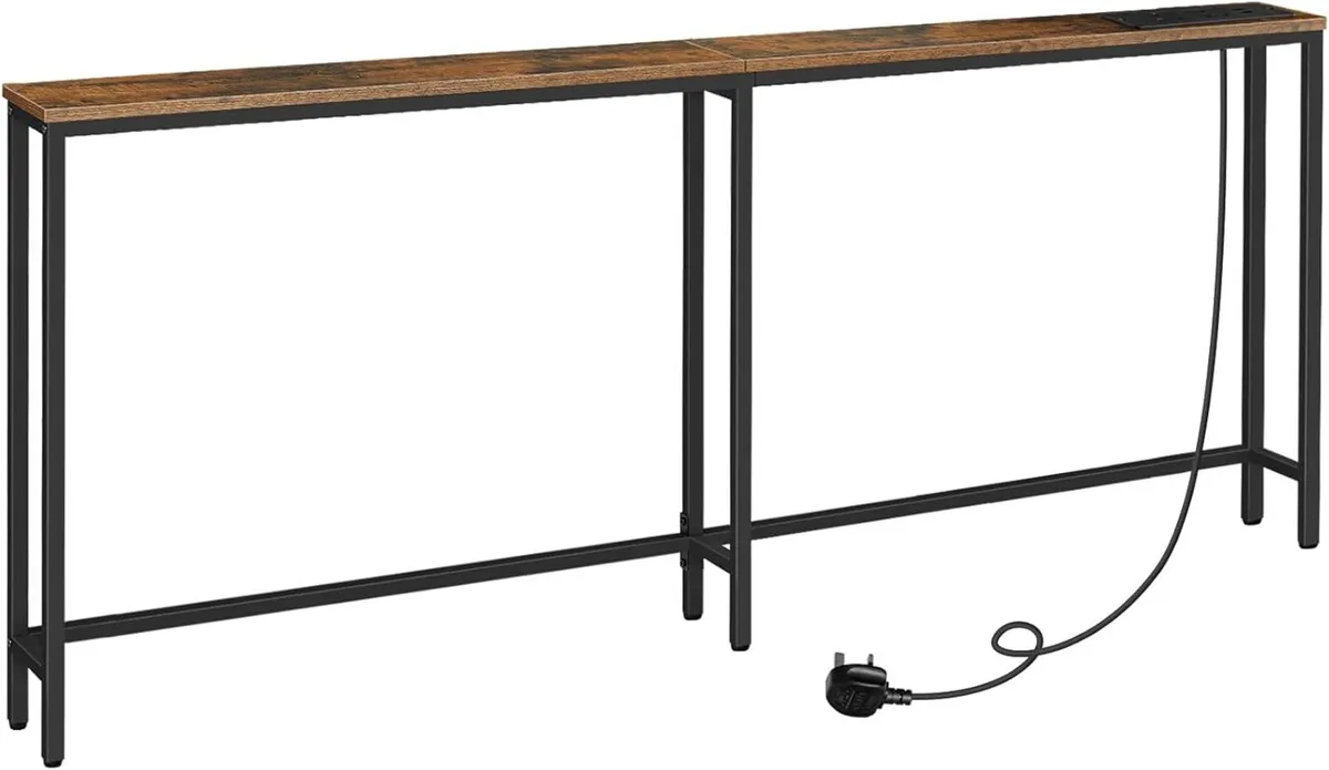 Narrow Console Table with Charging Station 200 cm - Image 1