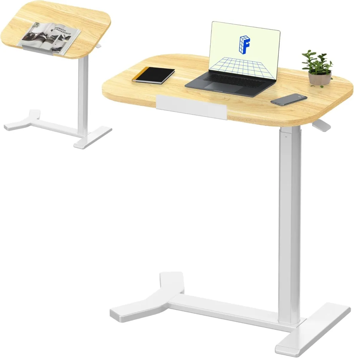 C-Shaped Side Table Height Adjustable End/Bedside - Image 1