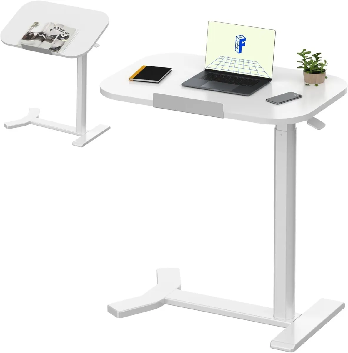 C-Shaped Side Table Height Adjustable End/Bedside - Image 1