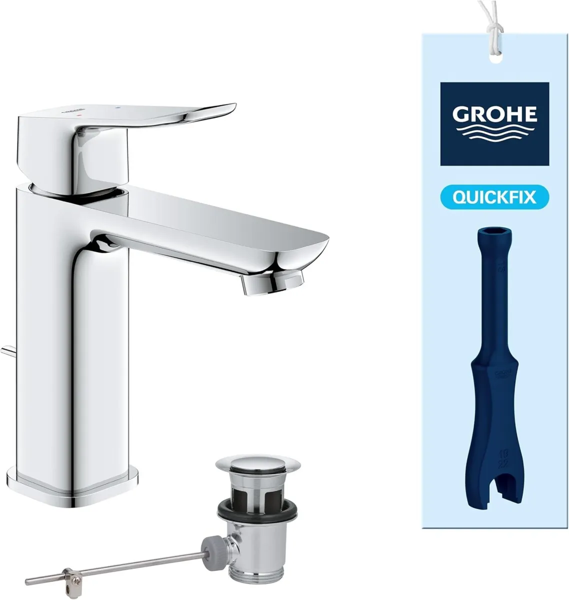 Dice Single Lever Basin Mixer with Pop-Up Waste - Image 1
