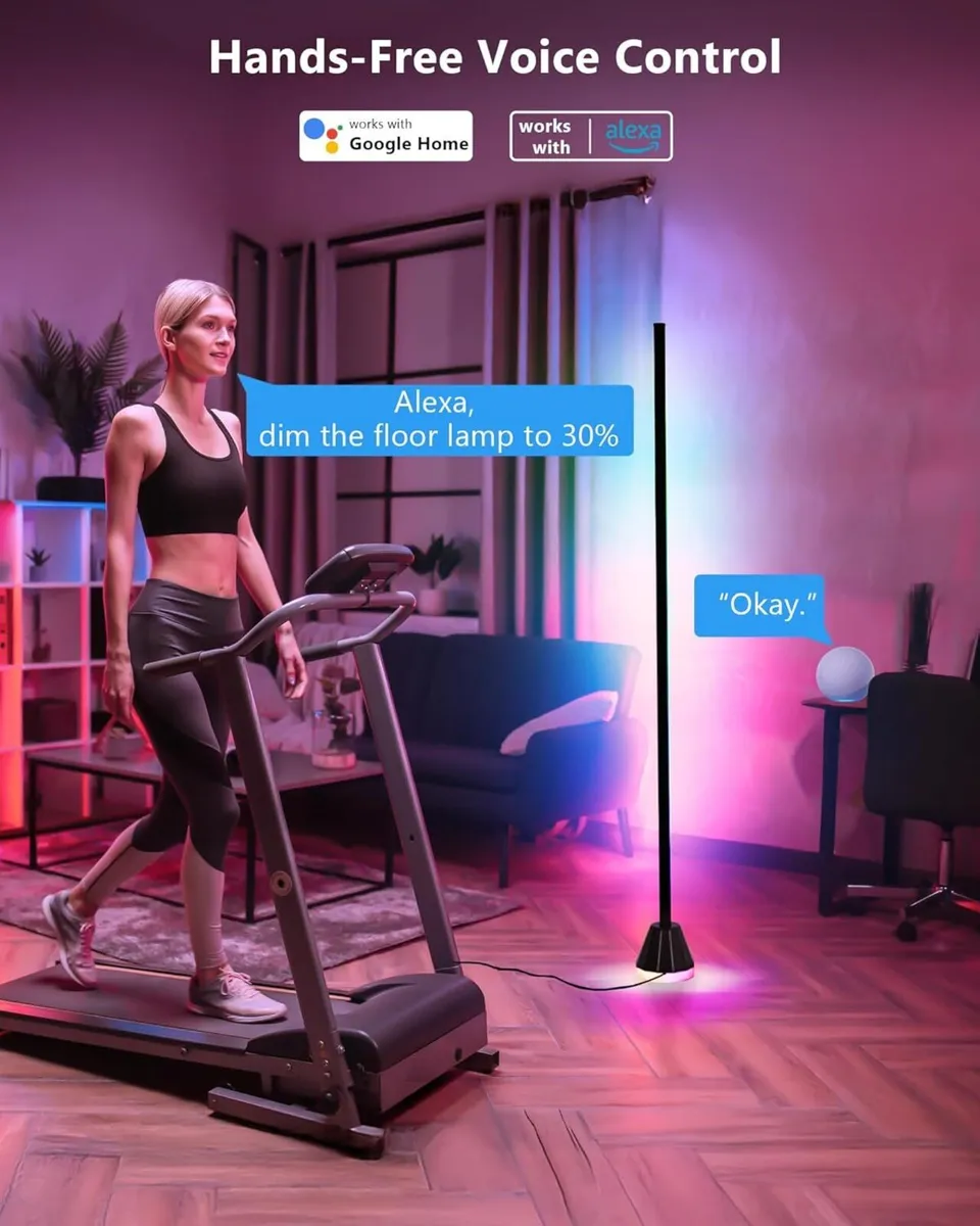 Smart LED Floor Lamp RGBIC WiFi Standing Corner - Image 2