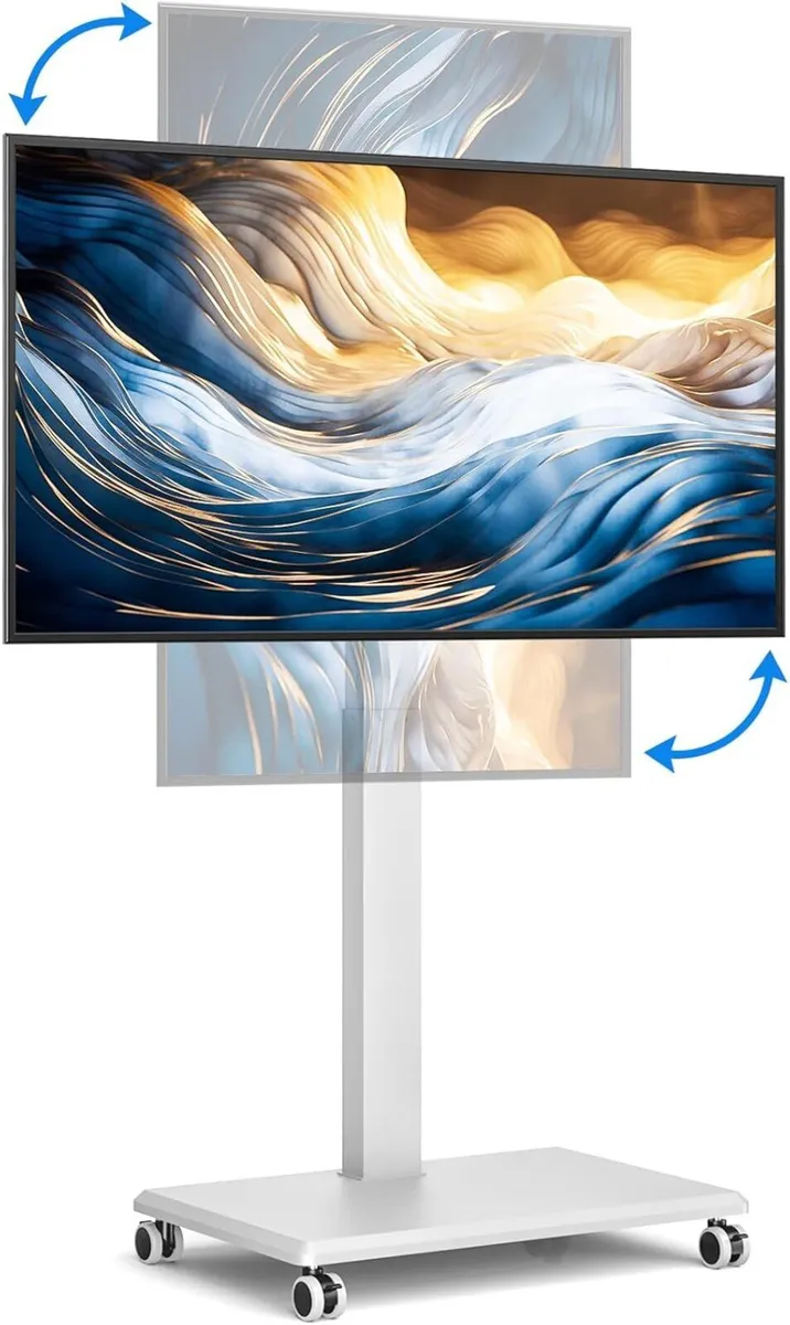 TV Stand on Wheels for 42-75 Inch TVs Rolling - Image 1
