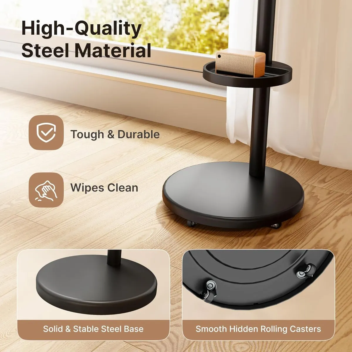Rolling TV Stand with Wheels for 17–43 Inch TVs - Image 3