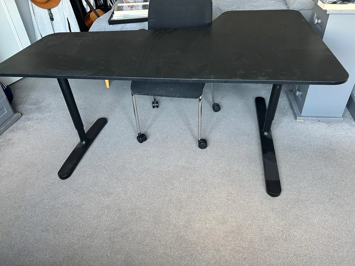 Large black desk