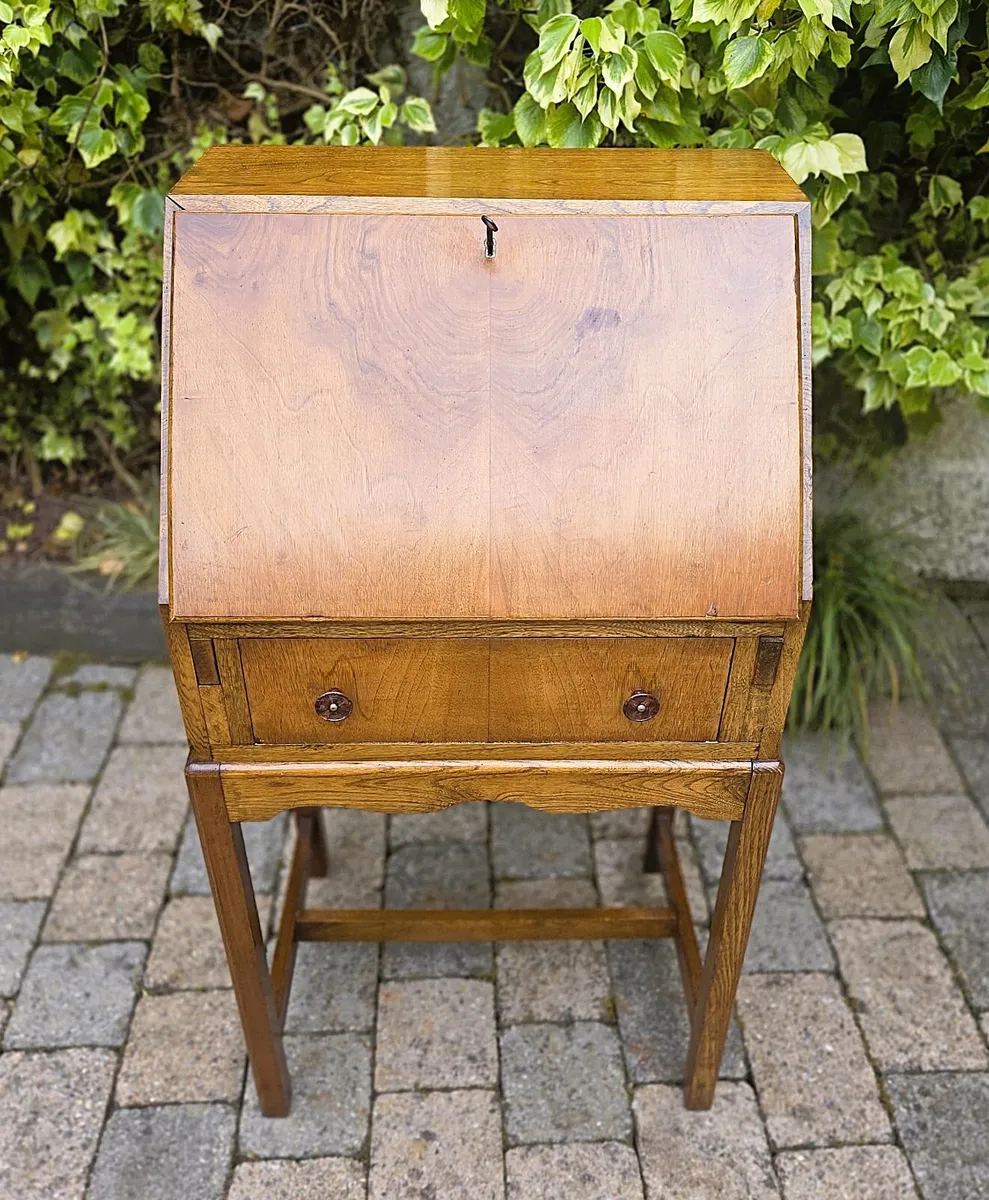 Vintage Walnut Bureau Desk- Circa 1920s - Image 3