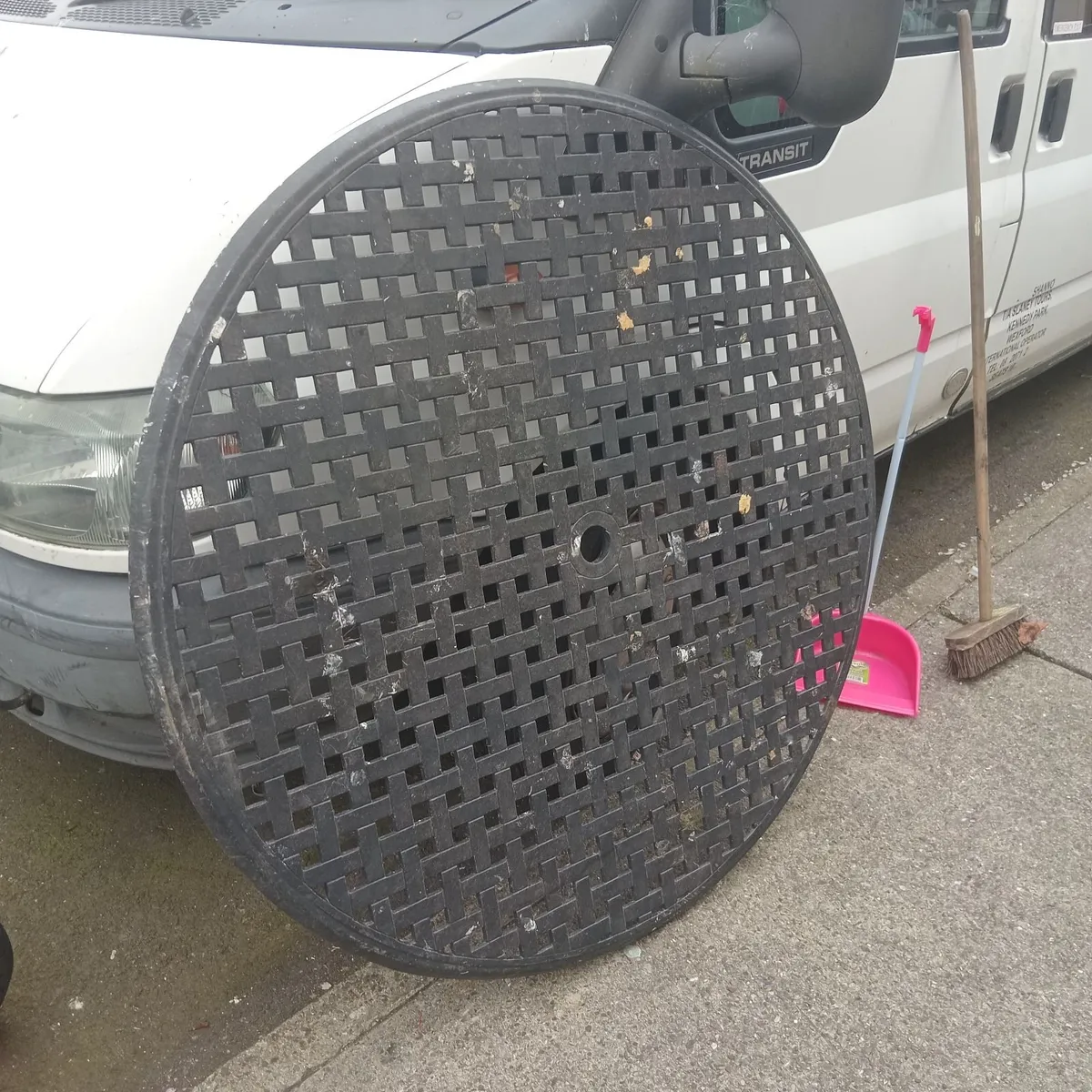 Large  cast aluminium  garden table top - Image 1