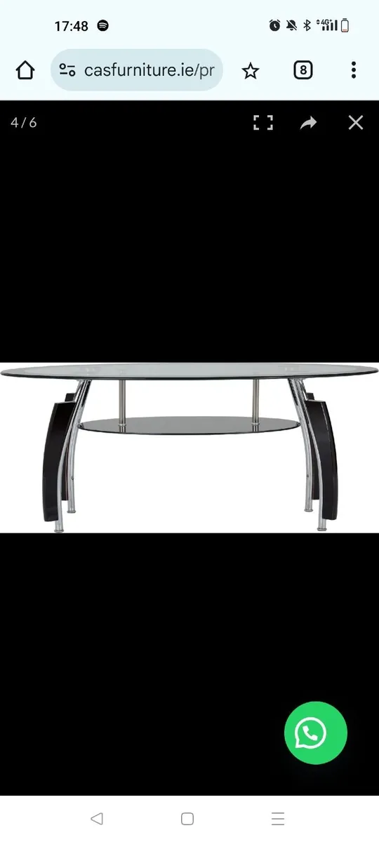 Black Glass Coffee Table - Image 4