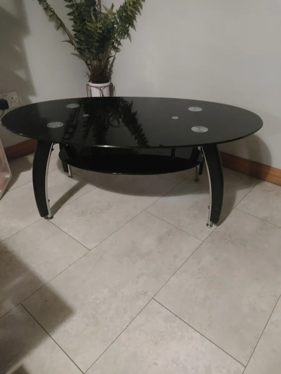Black Glass Coffee Table - Image 1