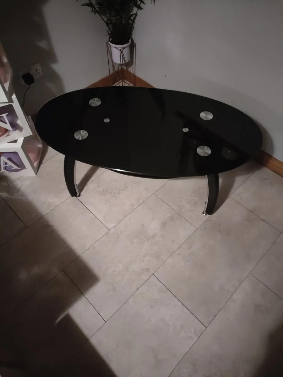 Black Glass Coffee Table - Image 3