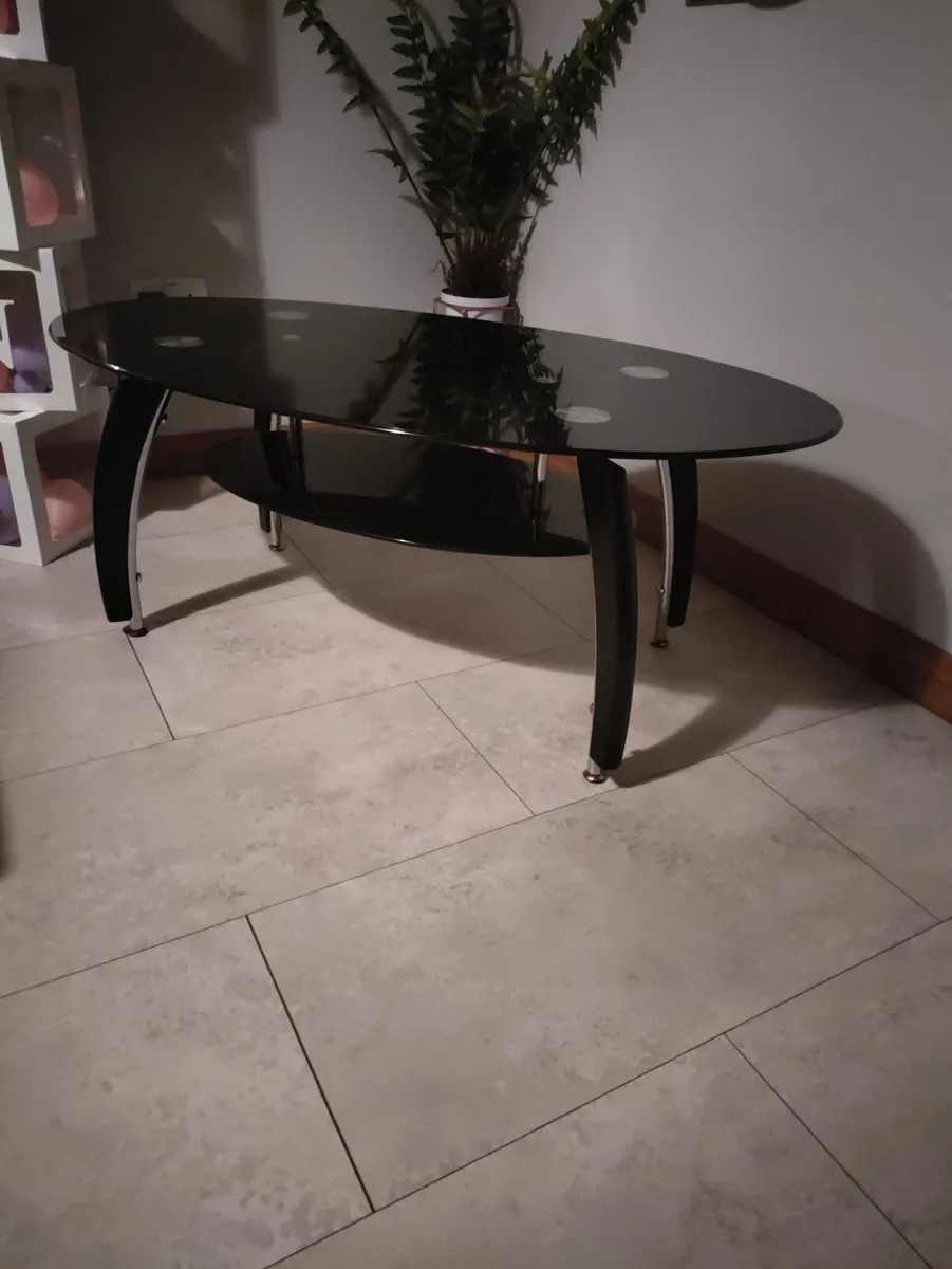 Black Glass Coffee Table - Image 2