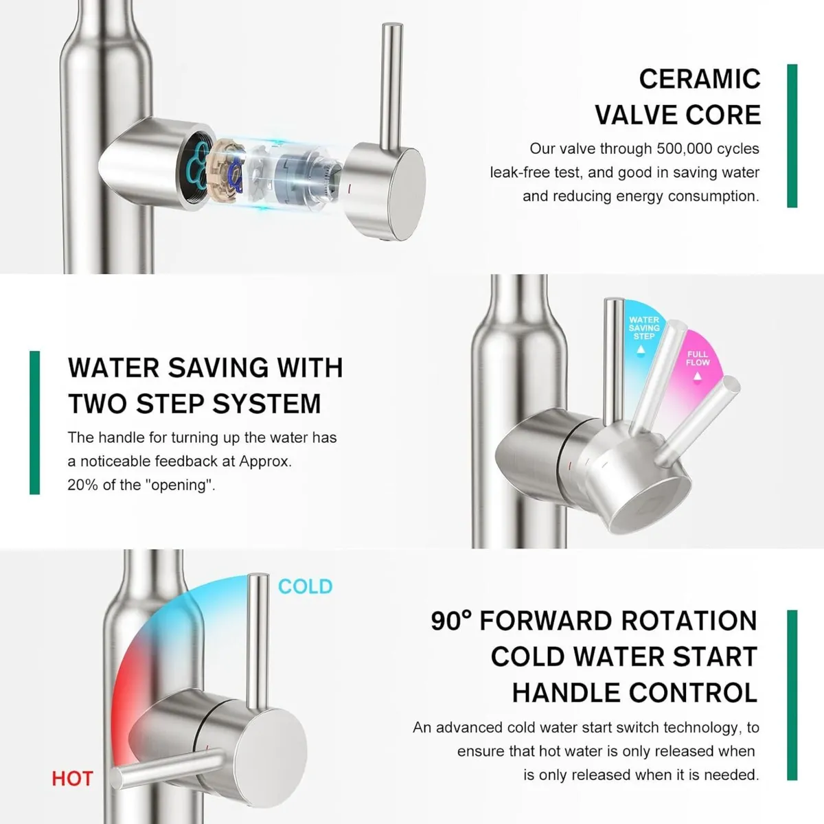 High Arc Kitchen Sink Mixer Tap with Pull Out - Image 4
