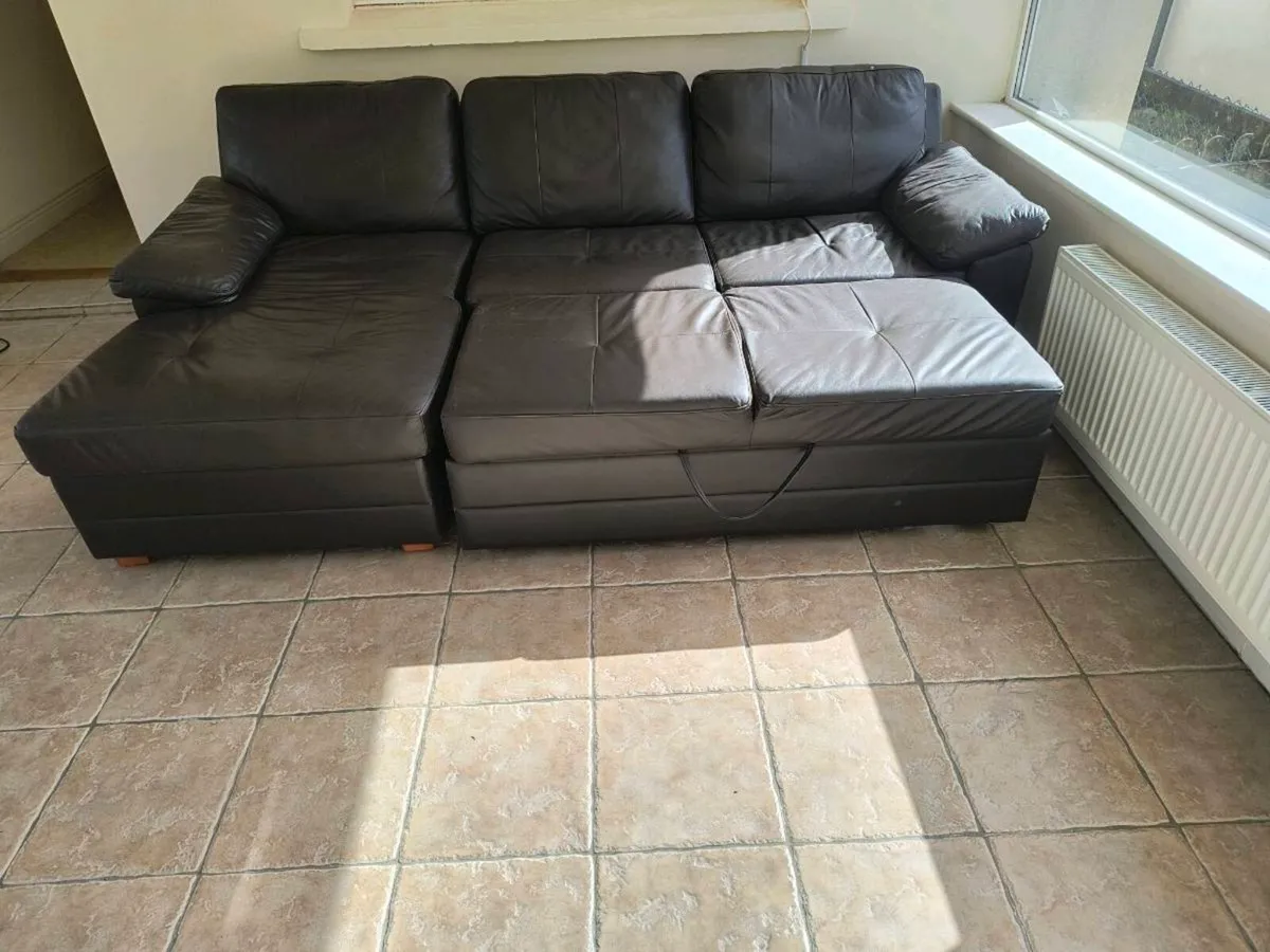 Leather Couch Bed - Image 3