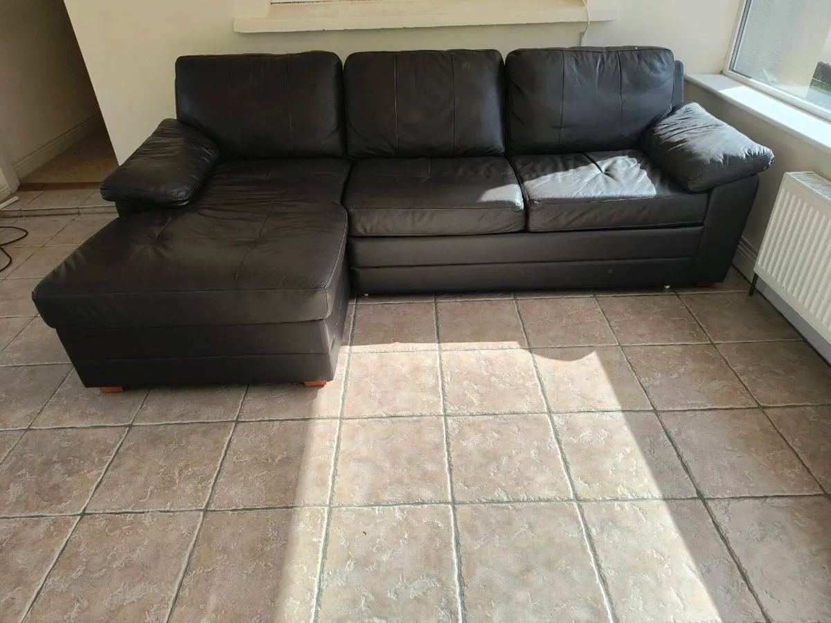 Leather Couch Bed - Image 1