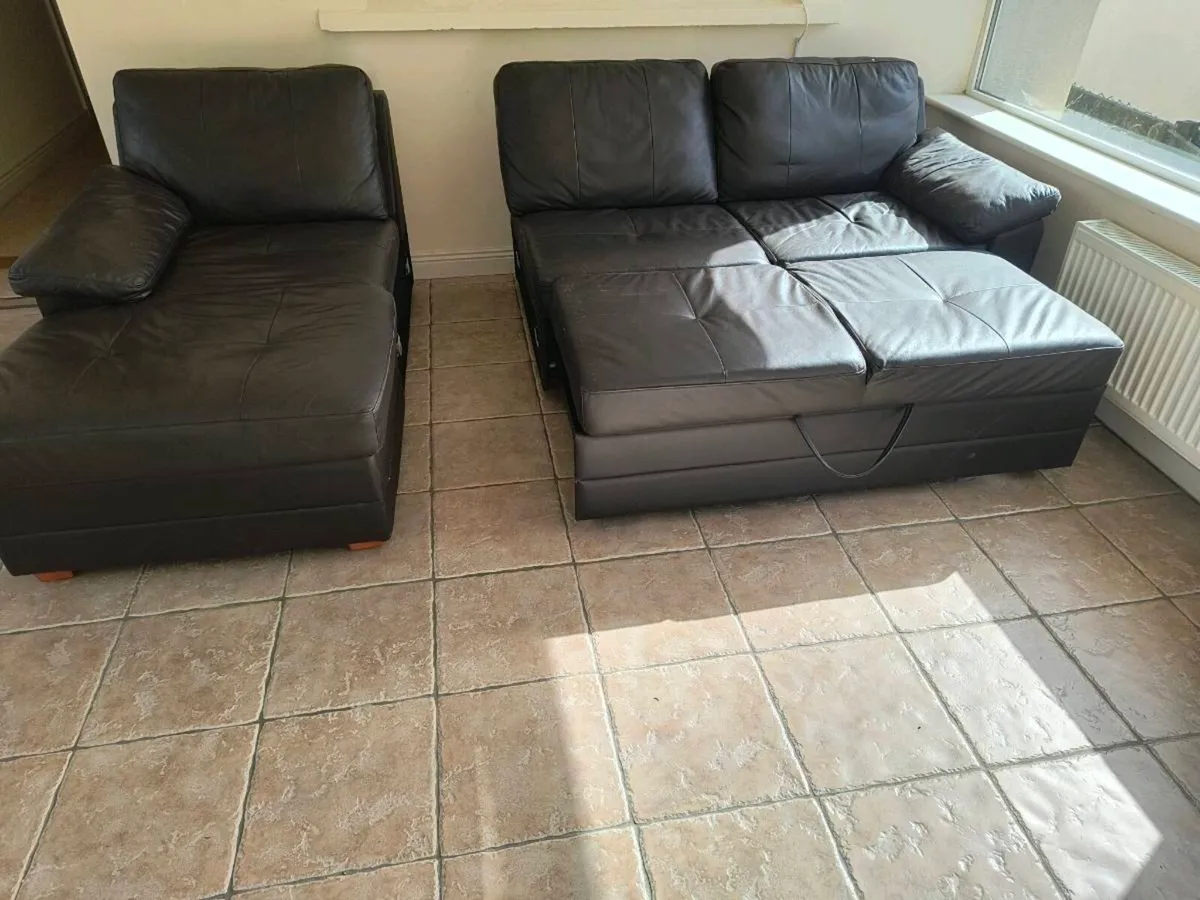 Leather Couch Bed - Image 2