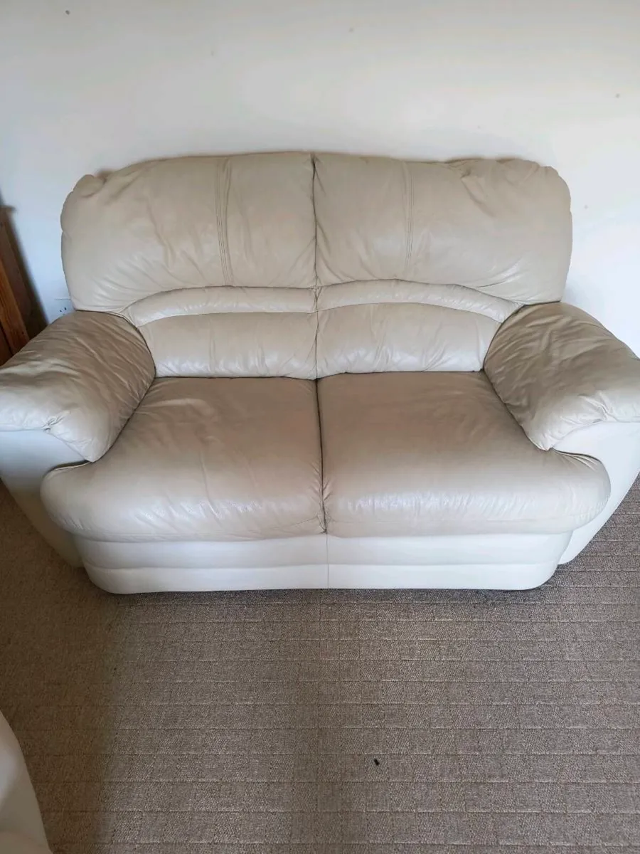 CREAM LEATHER 3 + 2 Seater - Image 1