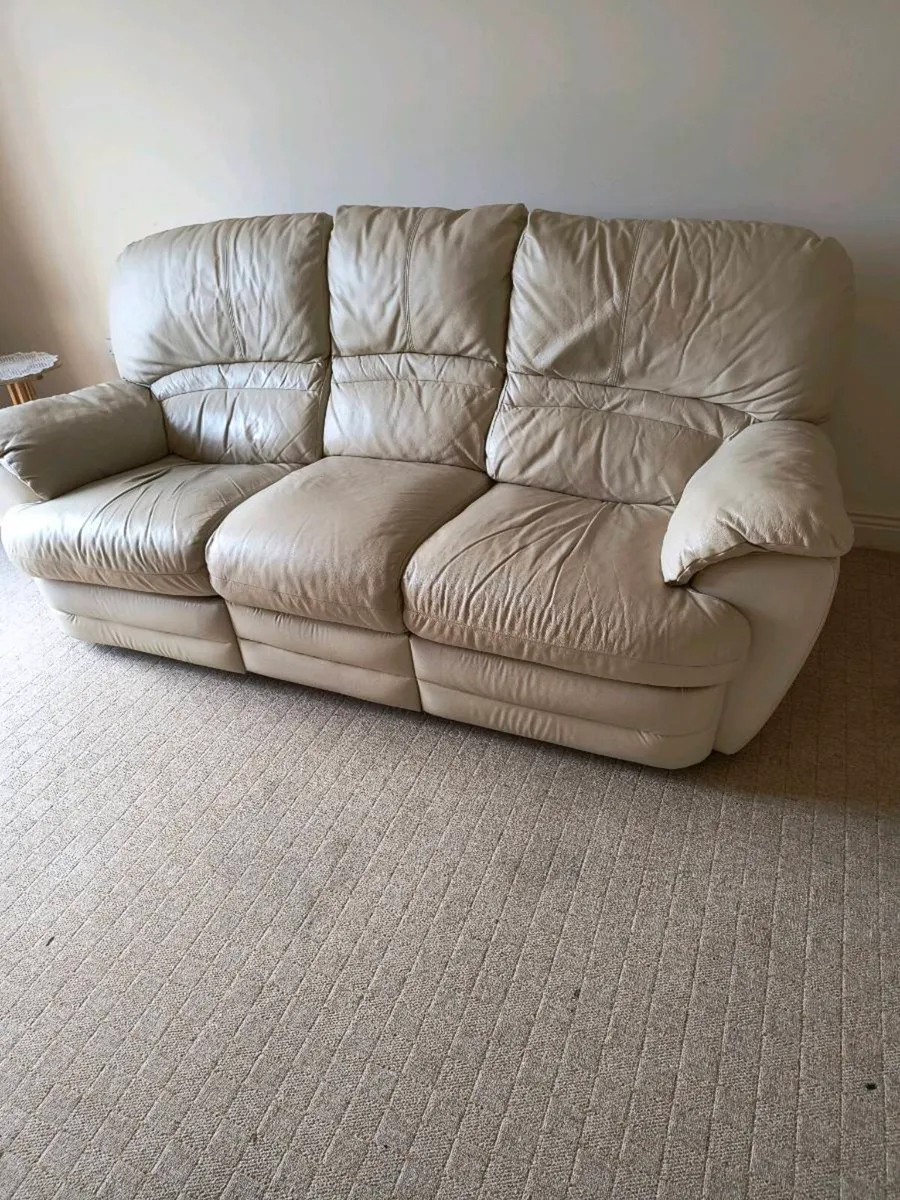CREAM LEATHER 3 + 2 Seater - Image 2