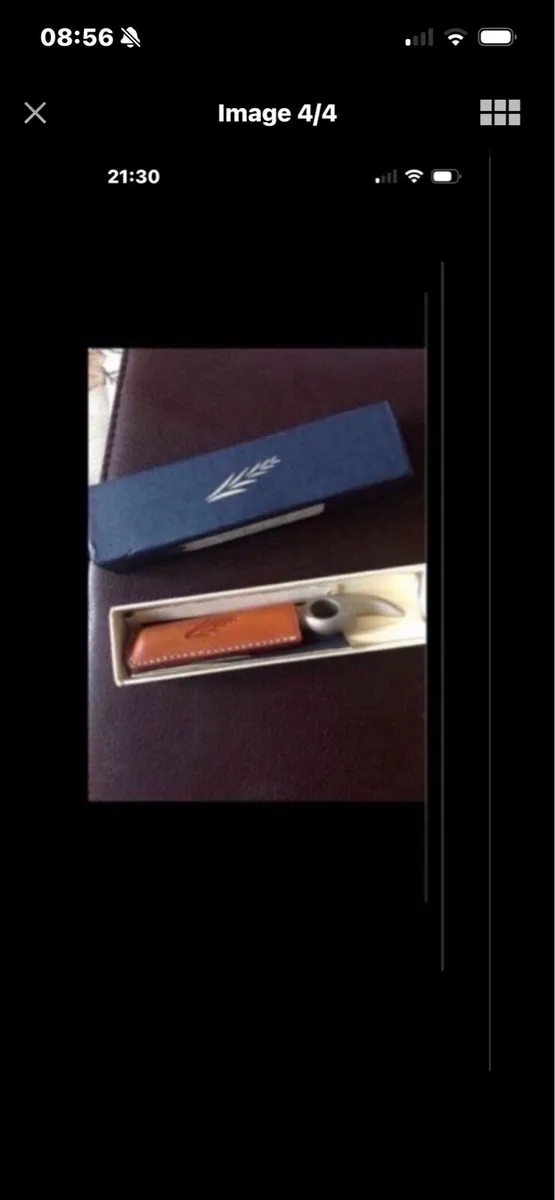 NEW-Corkscrew & Bottle Opener in Leather Case - Image 1