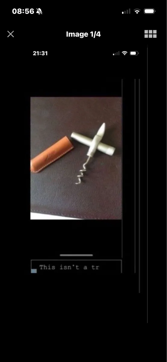 NEW-Corkscrew & Bottle Opener in Leather Case - Image 2
