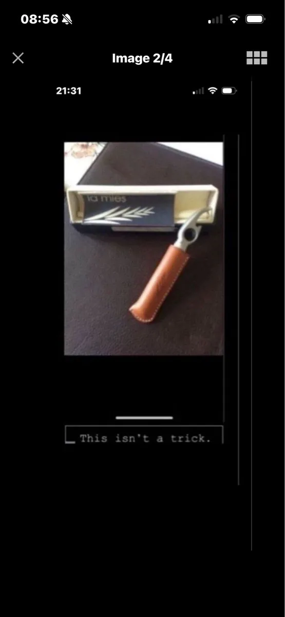 NEW-Corkscrew & Bottle Opener in Leather Case - Image 3