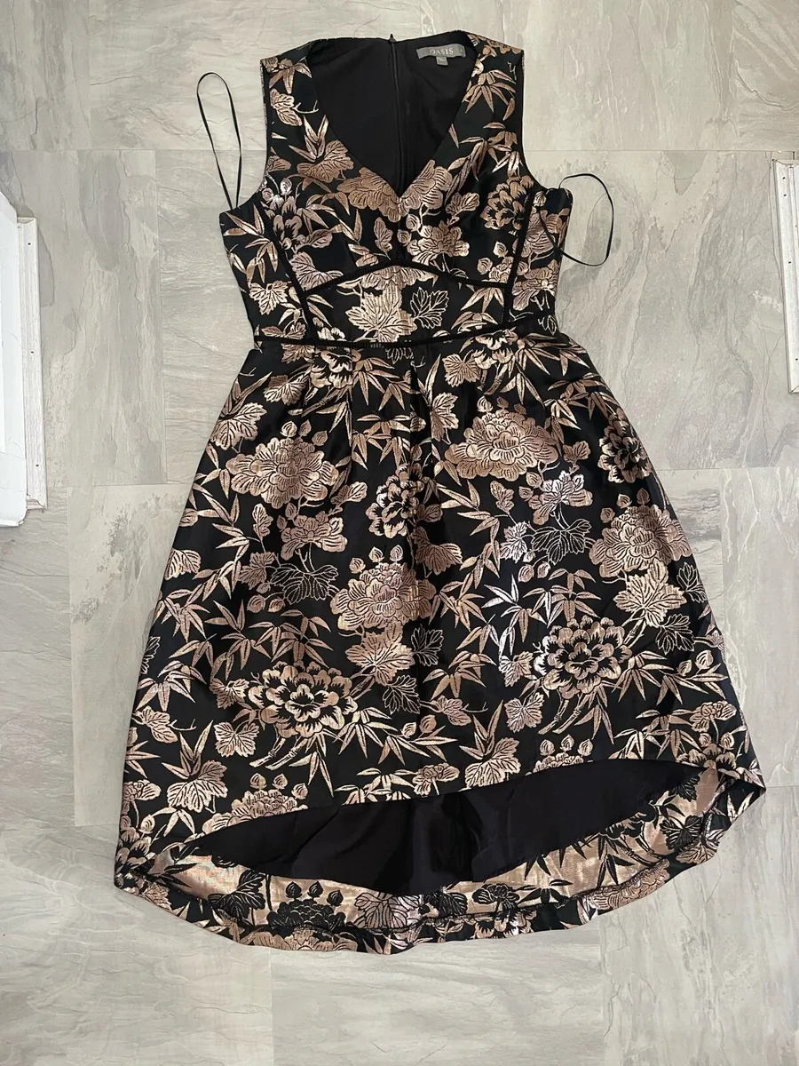 Oasis black and gold dress - Image 1