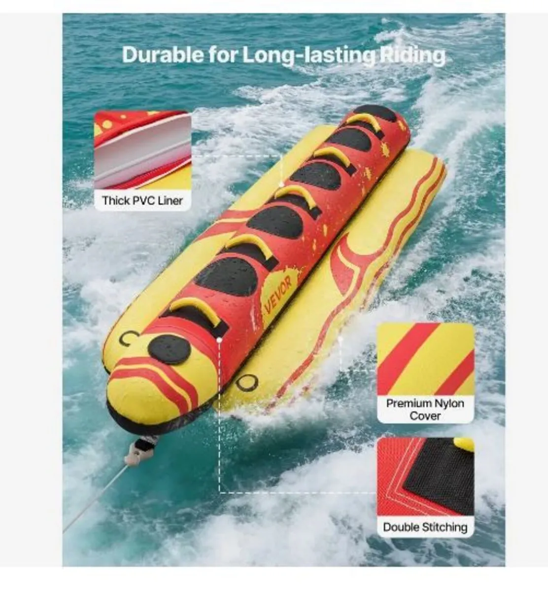 Towable Tubes for Boating, 5 Riders Inflatable Boa - Image 4