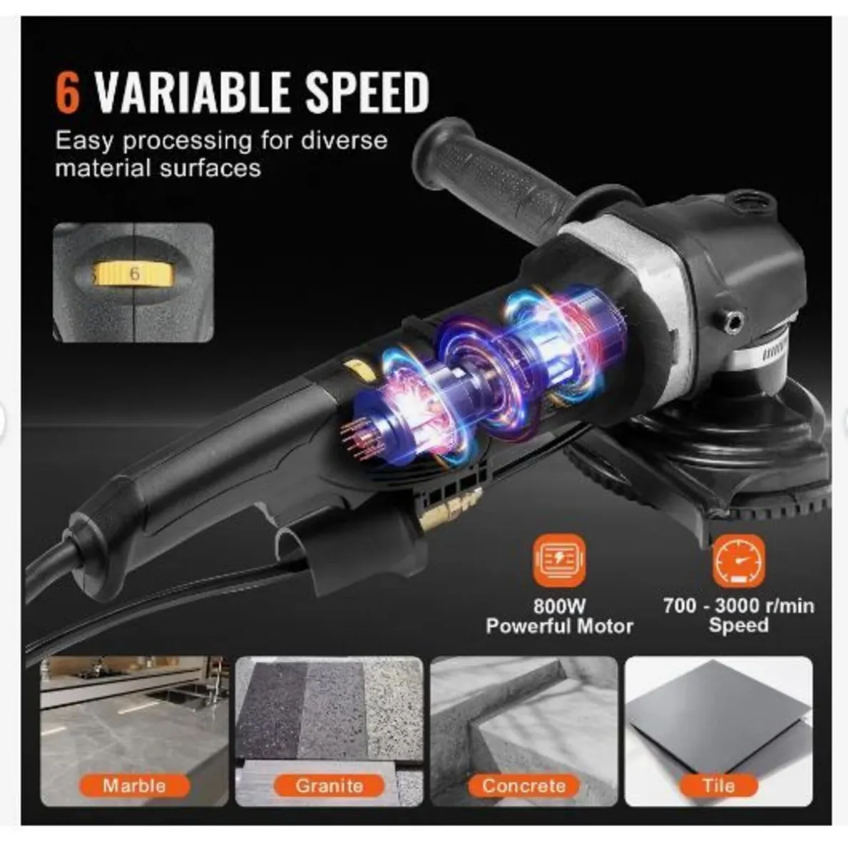 Wet Polisher 800W, 4" Concrete Grinder - Image 1