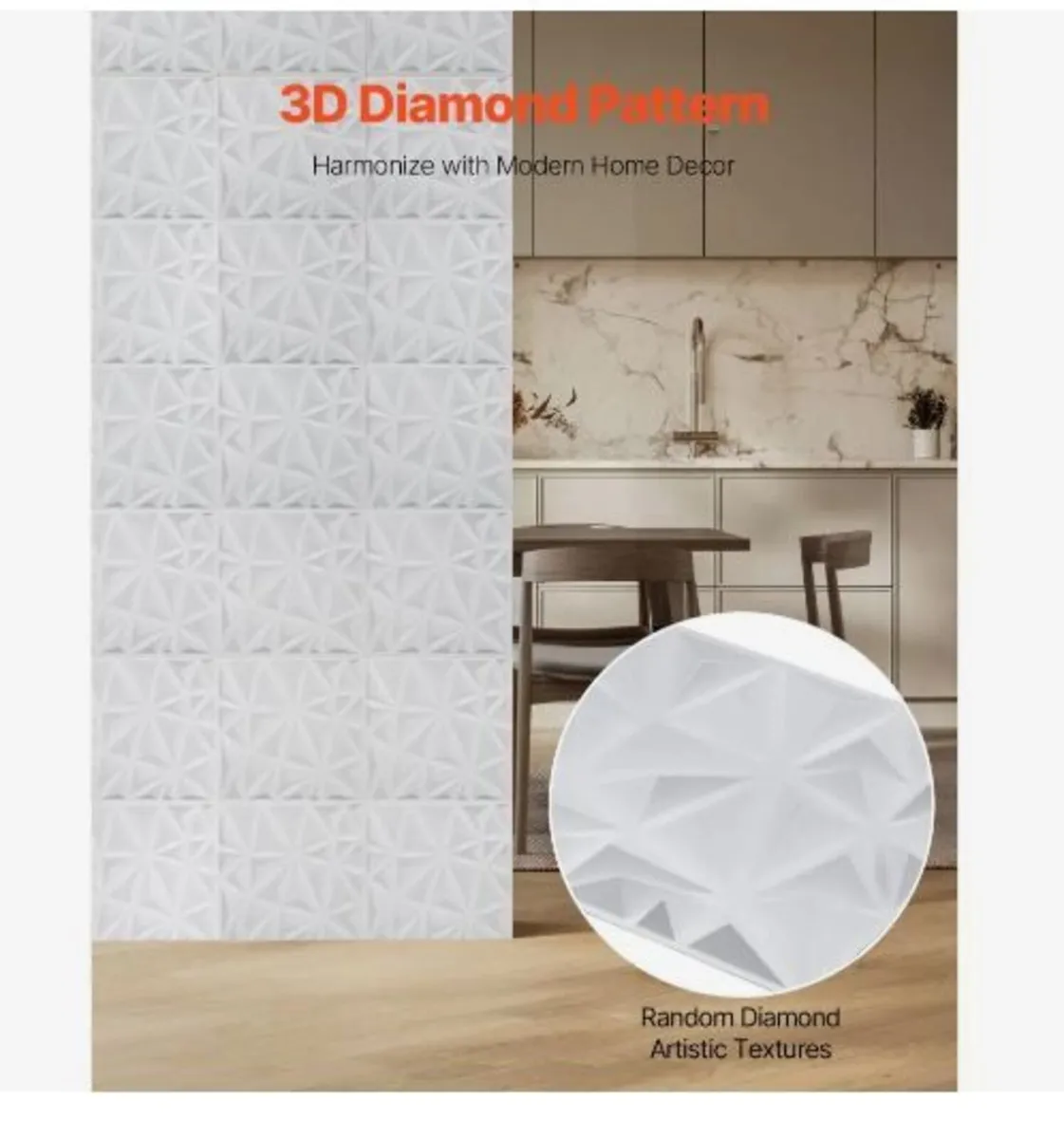 3D Wall Panels, 33-Pack 11.81 x 11.81 in PVC - Image 2