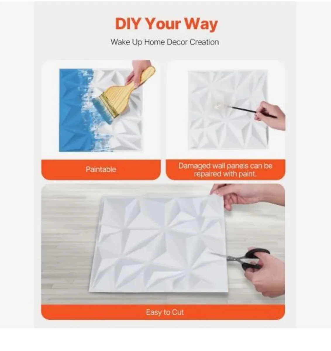 3D Wall Panels, 33-Pack 11.81 x 11.81 in PVC - Image 4